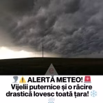 Alertă meteo! Ciclonul Zack aduce vijelii și temperaturi în scădere în toată țara
