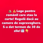 Regulă pentru românii care au camere de supraveghere la casă și curte! S-a dat termen 30 de zile!