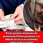 Veste pentru milioane de pensionari! Cine primește cei 800 de lei și ce se schimbă radical de la 1 iulie