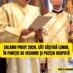 Salariu preot 2026. Cât câștigă lunar, în funcție de vechime și poziția ocupată