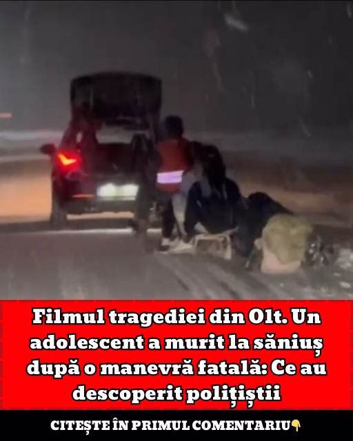 Filmul tragediei din Olt. Un adolescent a mu/rit la săniuș după o manevră fatală: Ce au descoperit polițiștii
