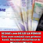 SE DAU 1.000 DE LEI LA PENSIE! Cine sunt românii care primesc banii. Anunțul oficial făcut de Ministrul Muncii