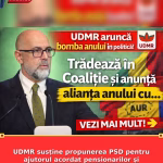 UDMR susține propunerea PSD pentru ajutorul acordat pensionarilor și transmite un mesaj ferm premierului