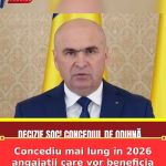 Concediu mai lung în 2026 angajații care vor beneficia de zile libere suplimentare