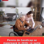 Pensia de handicap se majorează în 2026: ce sume suplimentare se adaugă