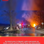 Accident grav în Neamț: patru persoane au murit. A fost activat Planul Roșu de Intervenție. Șoferul nevinovat avea 20 de ani și a murit încă