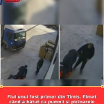 Fiul unui fost primar din Timiș, filmat când a bătut cu pumnii și picioarele un bărbat. Agresorul a fost reținut