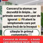 Cancerul de stomac – o boală care evoluează tăcut. Semne timpurii și factori de risc