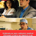Grăbindu-se spre cabinetul medical chirurgul a luat-o pe țigancă și pe nou-născutul ei în mașină.