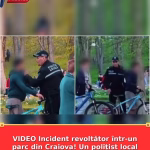 VIDEO Incident revoltător într-un parc din Craiova! Un polițist local a bruscat un copil pe bicicletă
