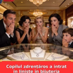 Copilul zdrențăros a intrat în liniște în bijuteria luxoasă.