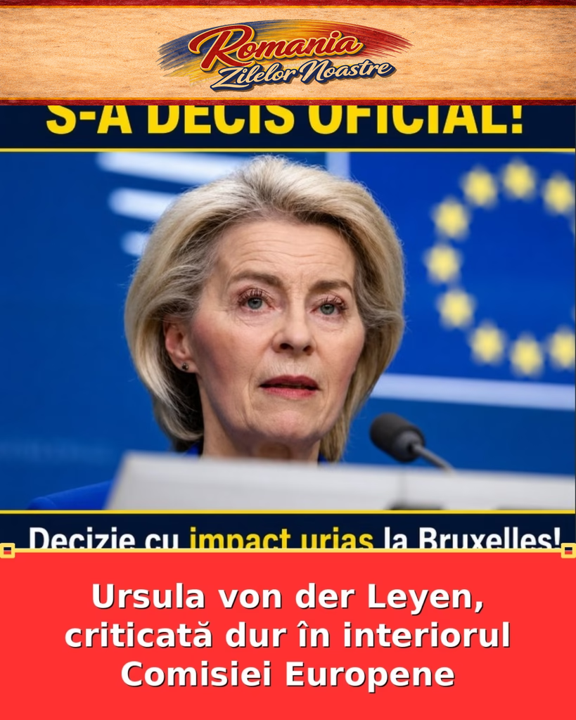 Ursula von der Leyen, criticată dur în interiorul Comisiei Europene