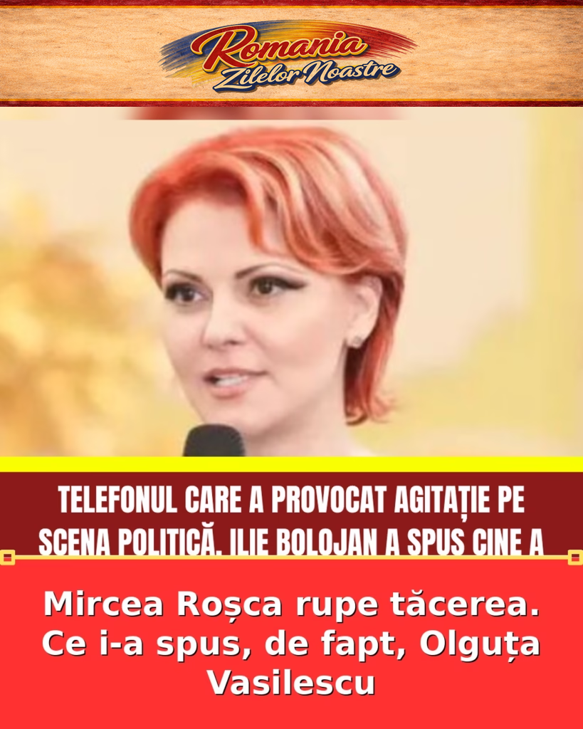 Mircea Roșca rupe tăcerea. Ce i-a spus, de fapt, Olguța Vasilescu