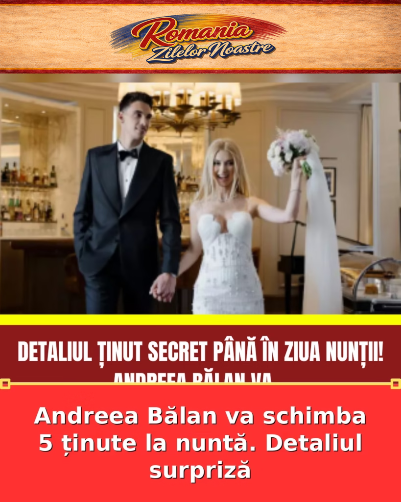 Andreea Bălan va schimba 5 ținute la nuntă. Detaliul surpriză