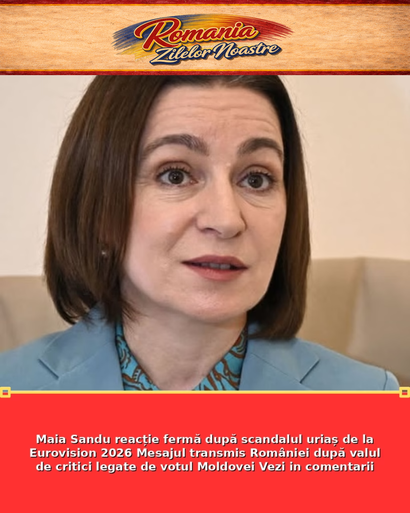 Maia Sandu reacție fermă după scandalul uriaș de la Eurovision 2026 Mesajul transmis României după valul de critici legate de votul Moldovei Vezi in comentarii