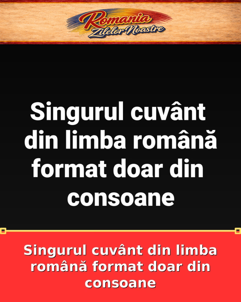 Singurul cuvânt din limba română format doar din consoane