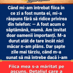 Fiica mea s-a măritat pe ascuns. Detaliul care a șocat-o pe mamă
