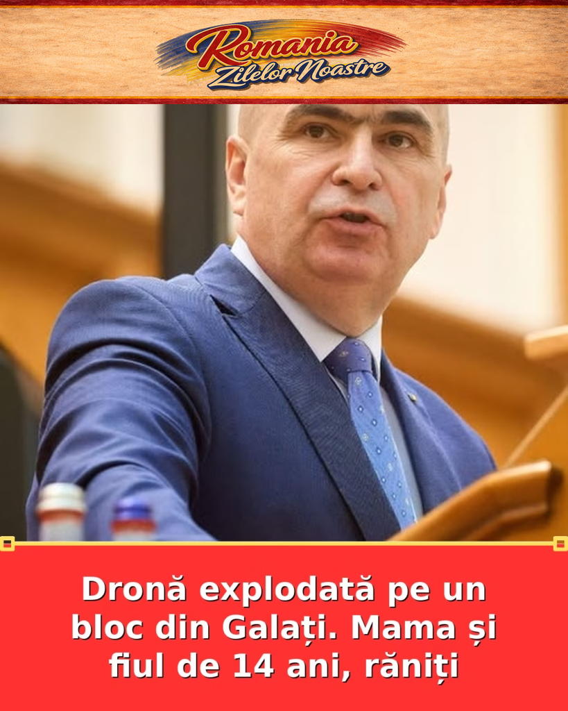 Dronă explodată pe un bloc din Galați. Mama și fiul de 14 ani, răniți