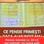 Pensie minimă cu 10–15 ani cotizați. Ce sumă poți primi