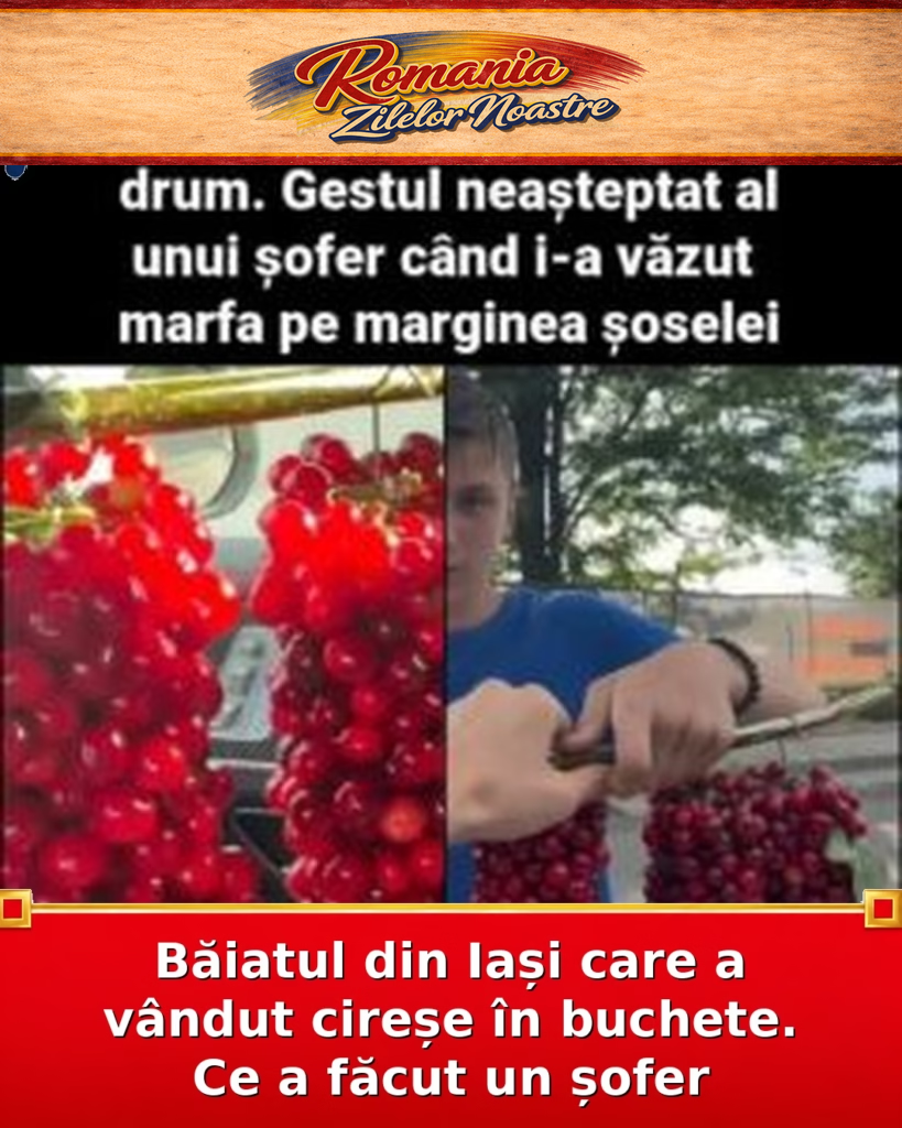 Băiatul din Iași care a vândut cireșe în buchete. Ce a făcut un șofer
