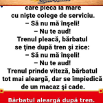 Bărbatul aleargă după tren. Replica soției îl pune pe loc