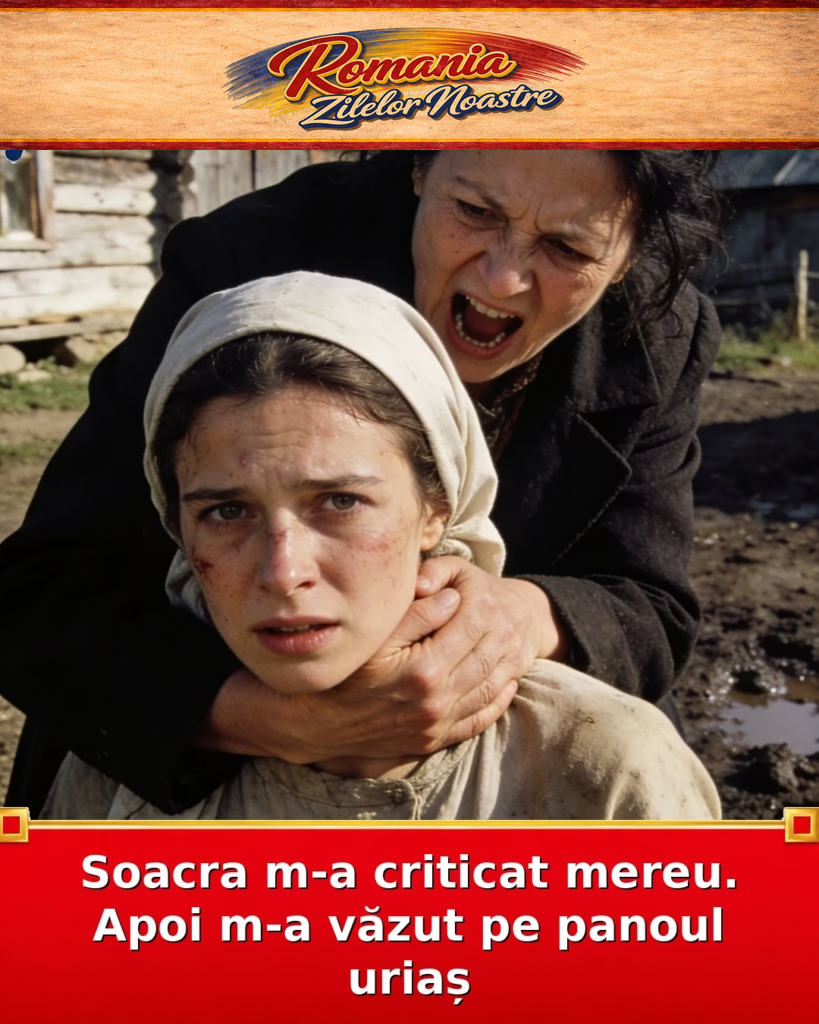 Soacra m-a criticat mereu. Apoi m-a văzut pe panoul uriaș