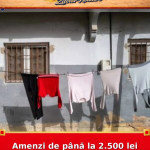 Amenzi de până la 2.500 lei pentru rufele puse afară