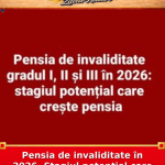 Pensia de invaliditate în 2026. Stagiul potențial care o poate crește