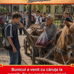 Bunicul a venit cu căruța la școală. Ce au cerut apoi colegii lui Cristi