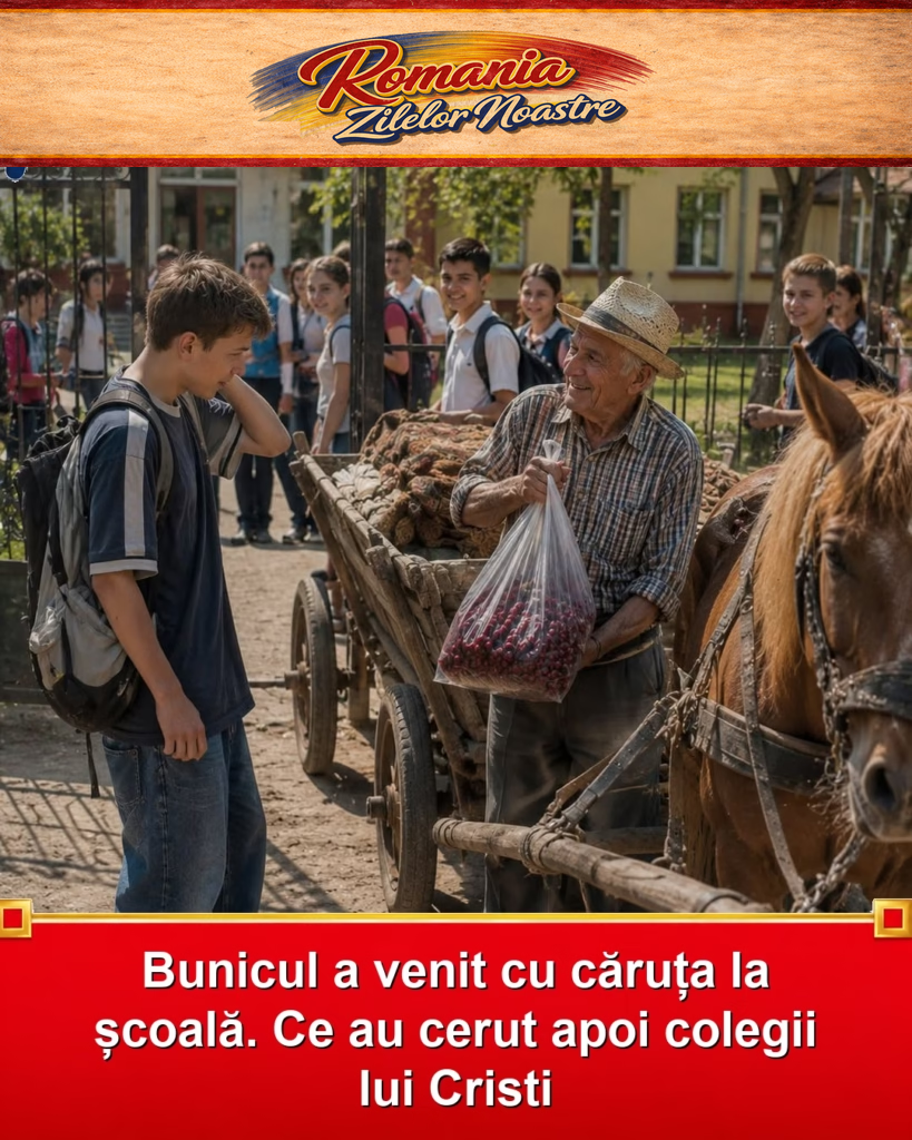 Bunicul a venit cu căruța la școală. Ce au cerut apoi colegii lui Cristi