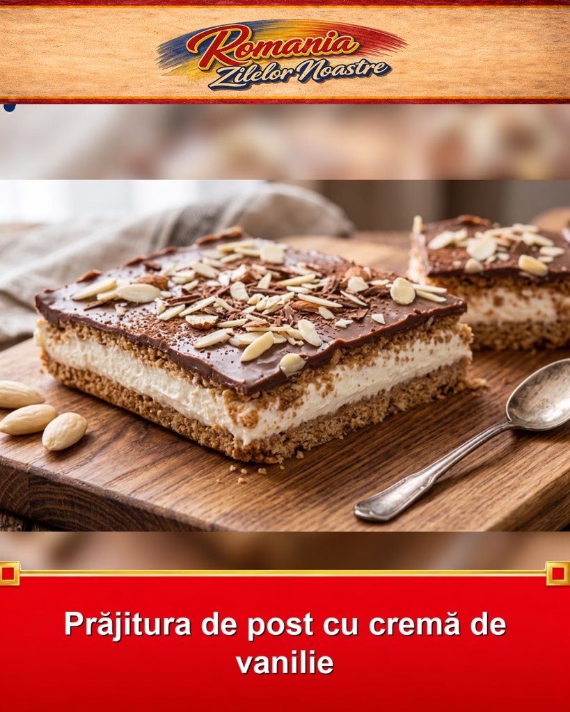 Prăjitura de post cu cremă de vanilie