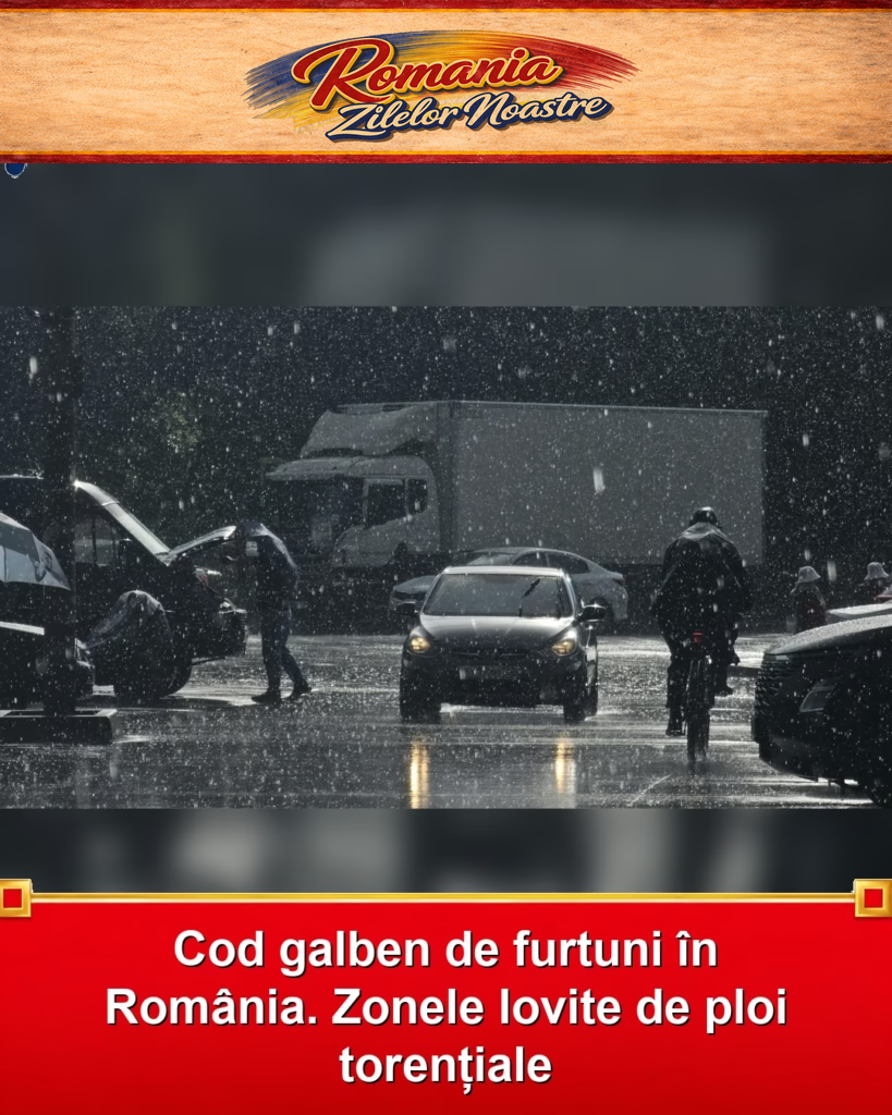 Cod galben de furtuni în România. Zonele lovite de ploi torențiale