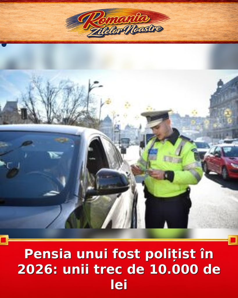 Pensia unui fost polițist în 2026: unii trec de 10.000 de lei