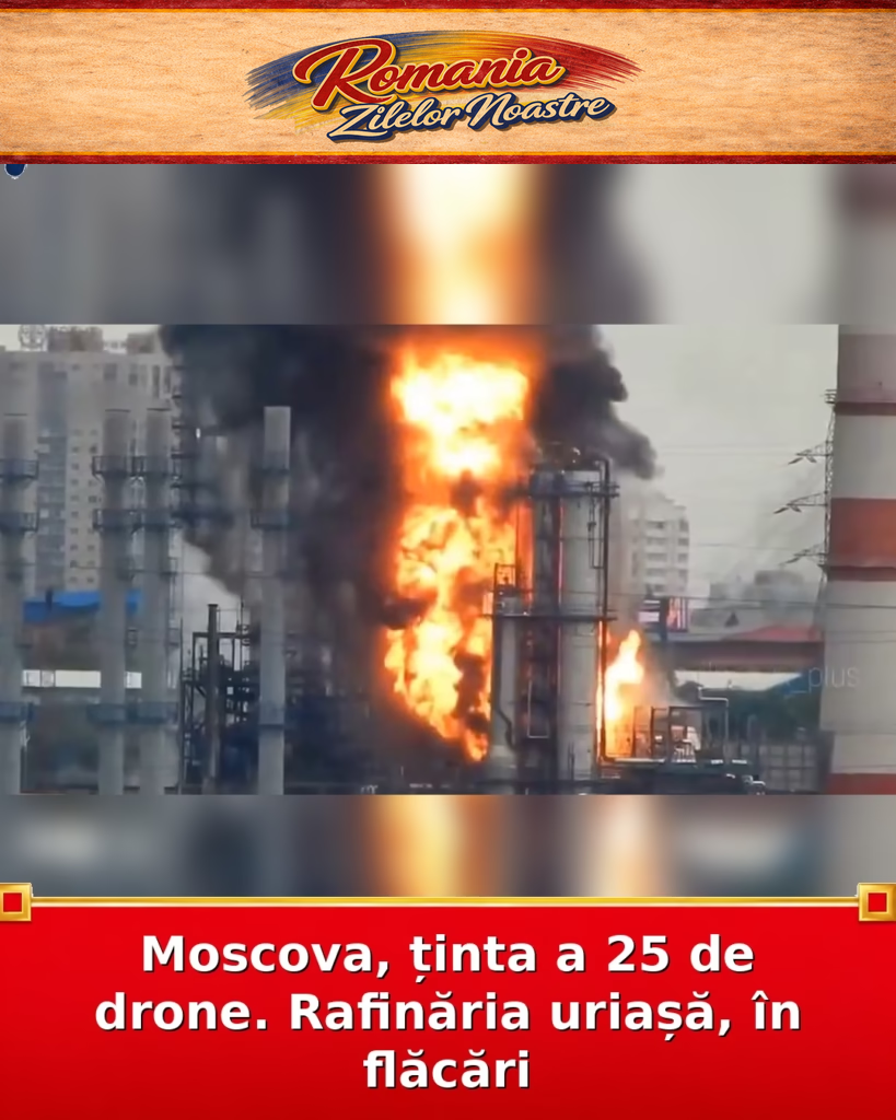 Moscova, ținta a 25 de drone. Rafinăria uriașă, în flăcări