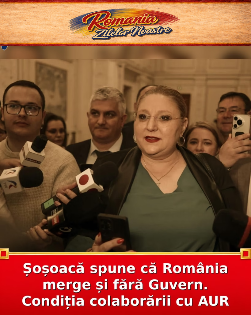 Șoșoacă spune că România merge și fără Guvern. Condiția colaborării cu AUR