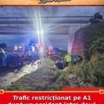 Trafic restricționat pe A1 după un accident între două mașini la Aurel Vlaicu