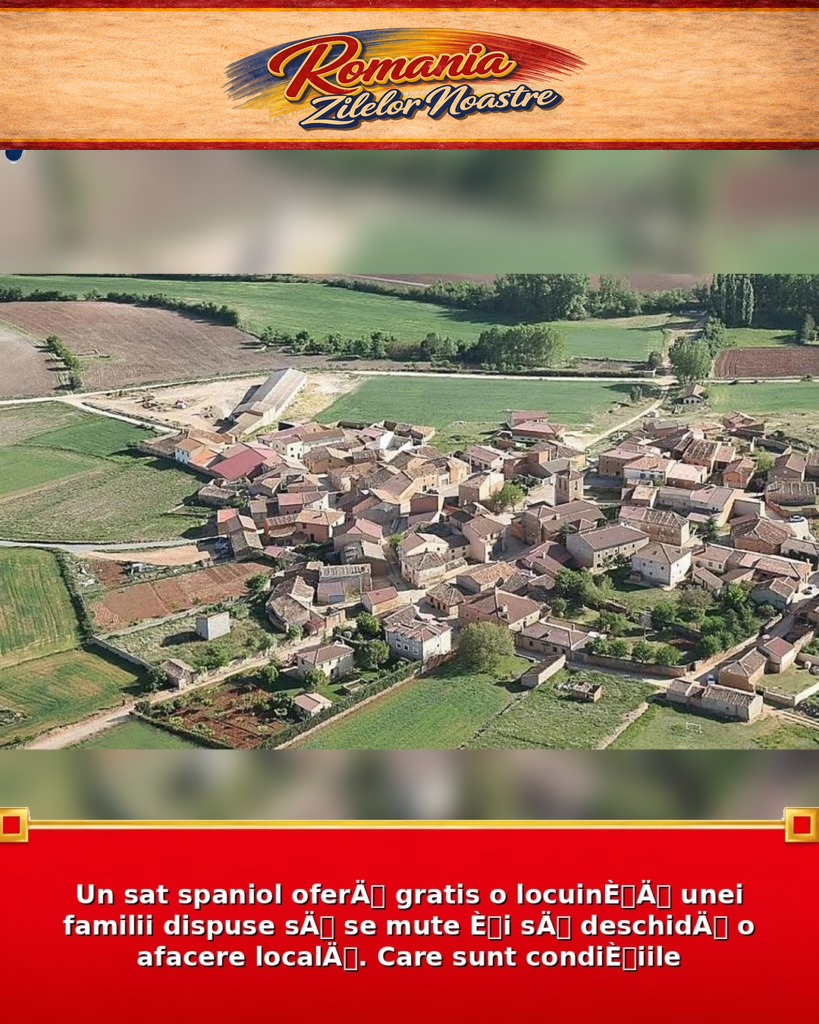 Un sat spaniol oferÄ gratis o locuinÈÄ unei familii dispuse sÄ se mute Èi sÄ deschidÄ o afacere localÄ. Care sunt condiÈiile