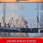 Incendiu puternic în Portul Agigea, la un depozit de fier vechi. A fost emis mesaj RO-Alert