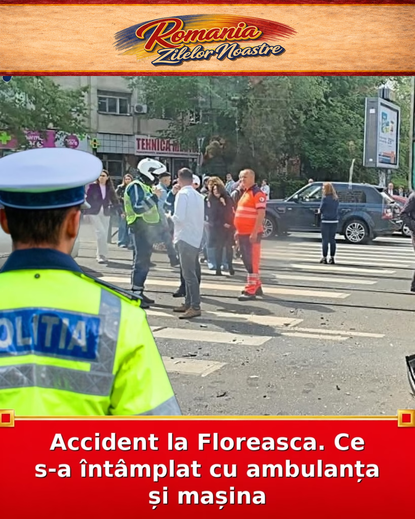 Accident la Floreasca. Ce s-a întâmplat cu ambulanța și mașina