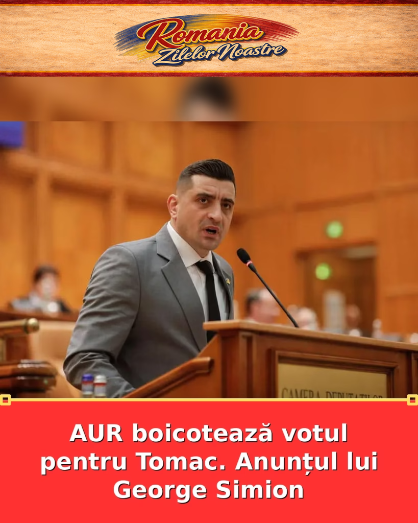 AUR boicotează votul pentru Tomac. Anunțul lui George Simion