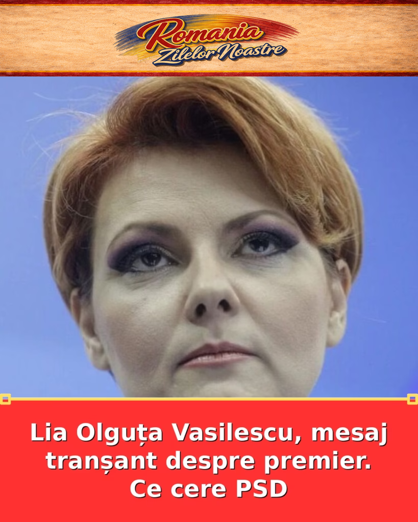 Lia Olguța Vasilescu, mesaj tranșant despre premier. Ce cere PSD