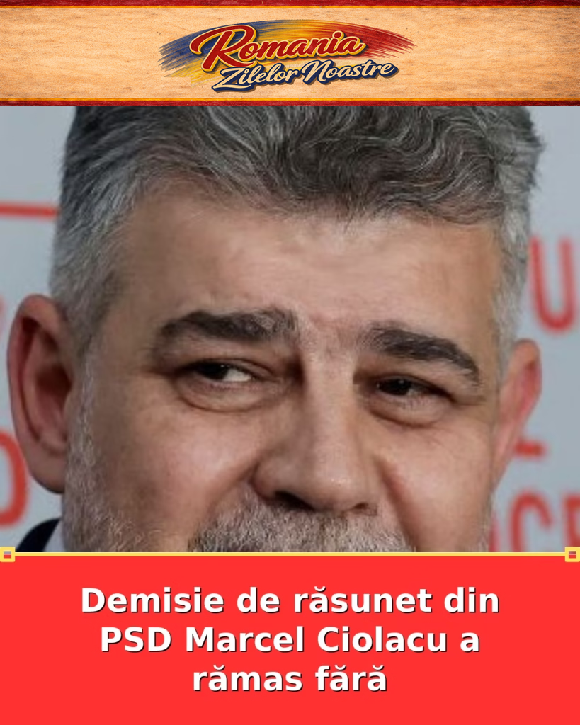 Demisie de răsunet din PSD Marcel Ciolacu a rămas fără