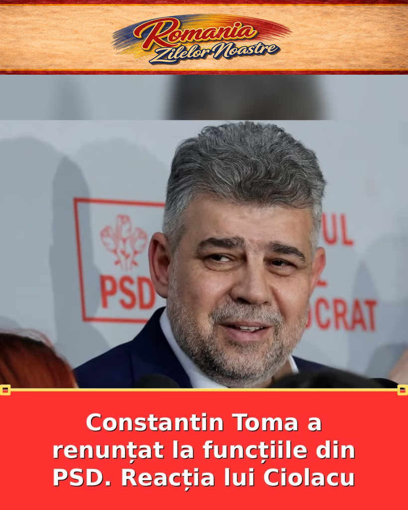 Constantin Toma a renunțat la funcțiile din PSD. Reacția lui Ciolacu