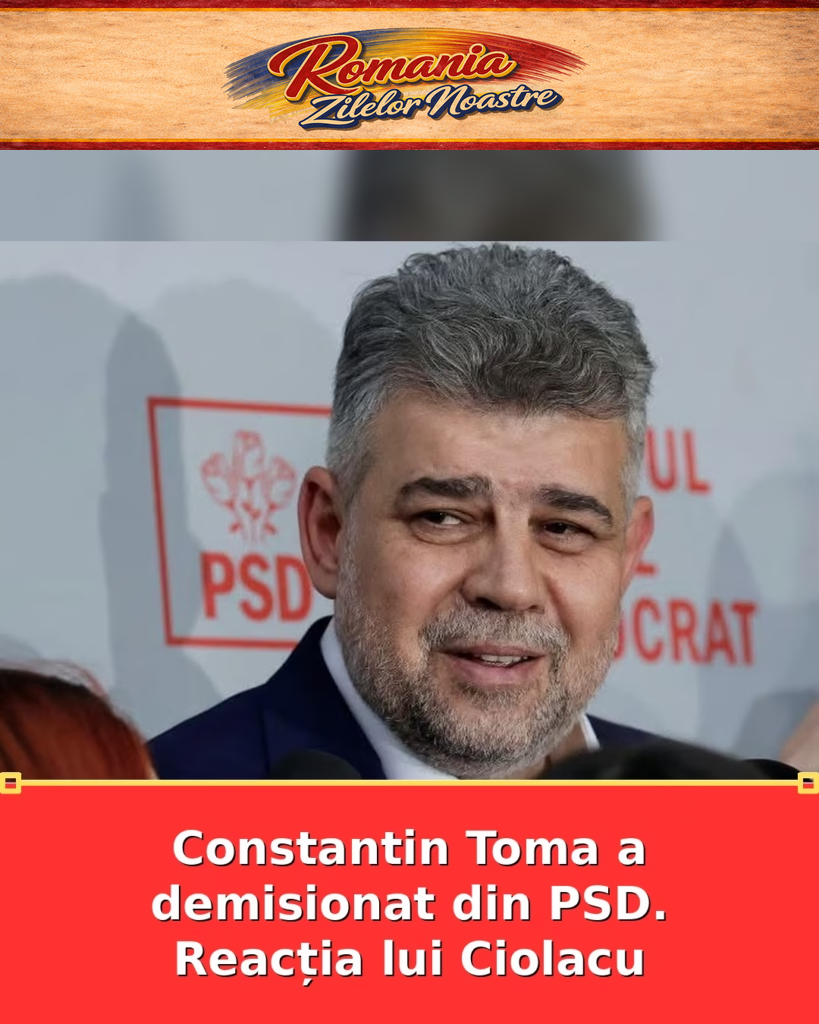 Constantin Toma a demisionat din PSD. Reacția lui Ciolacu