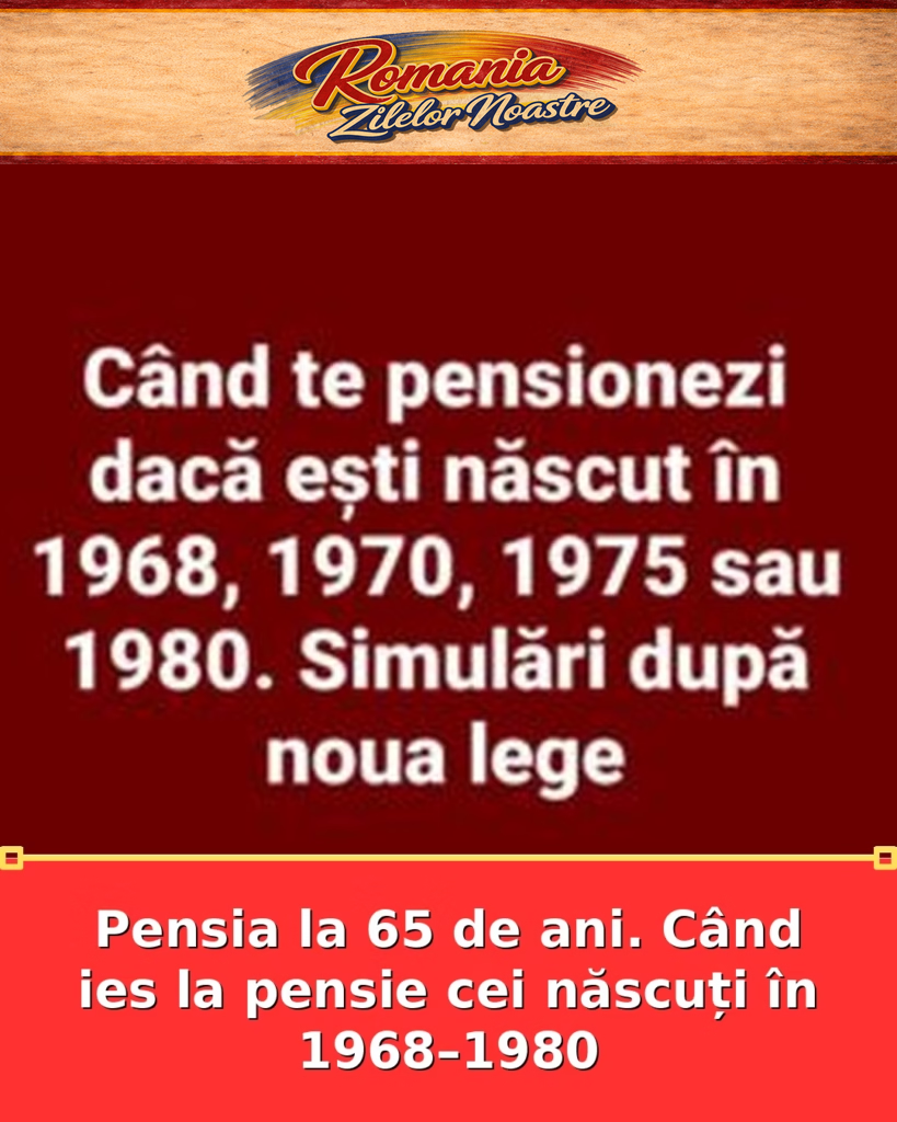 Pensia la 65 de ani. Când ies la pensie cei născuți în 1968–1980