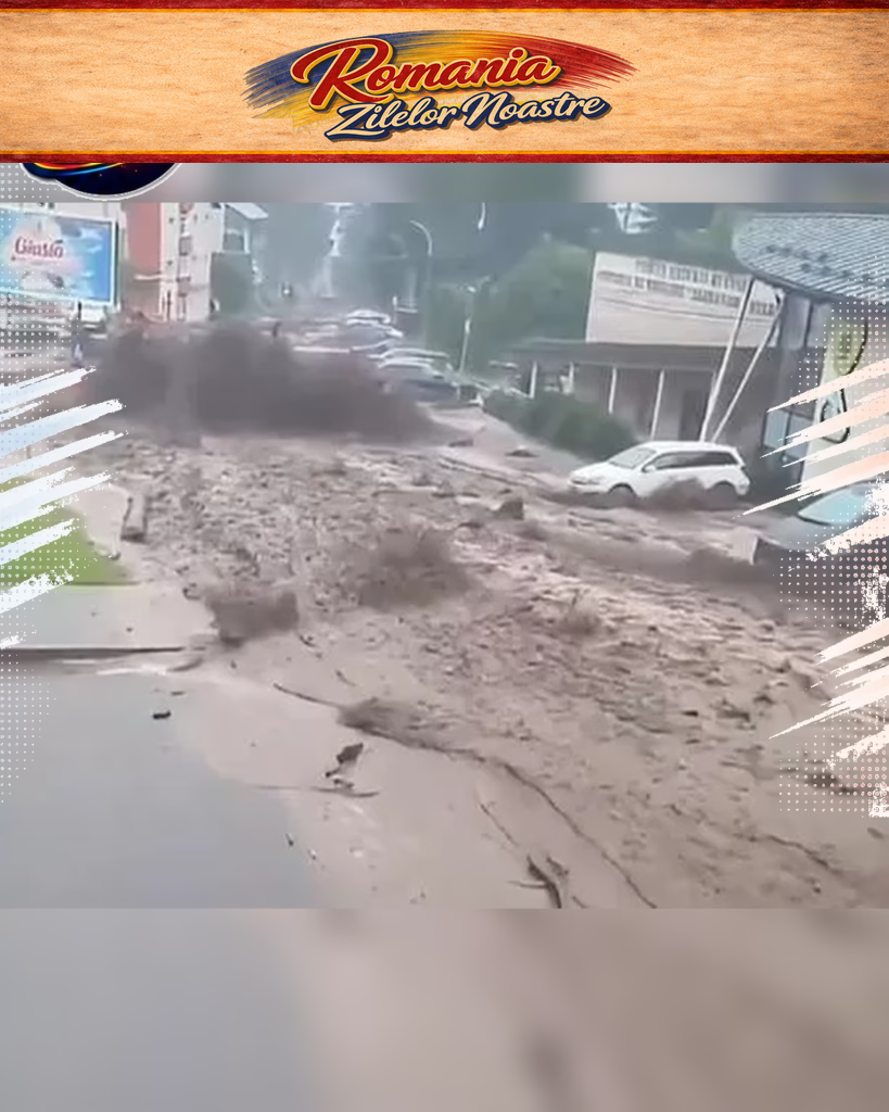 Coșmar pe DN1! Bușteniul, sub ape: momentul în care o femeie a fost salvată din calea viiturii violente