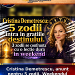 Cristina Demetrescu, anunț pentru 5 zodii. Weekendul care schimbă totul