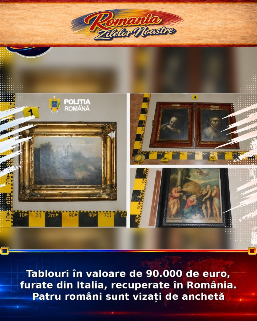 Tablouri în valoare de 90.000 de euro, furate din Italia, recuperate în România. Patru români sunt vizați de anchetă