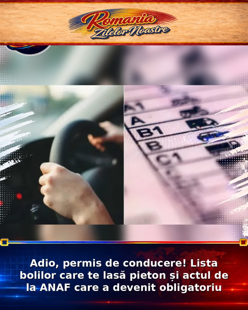 Adio, permis de conducere! Lista bolilor care te lasă pieton și actul de la ANAF care a devenit obligatoriu