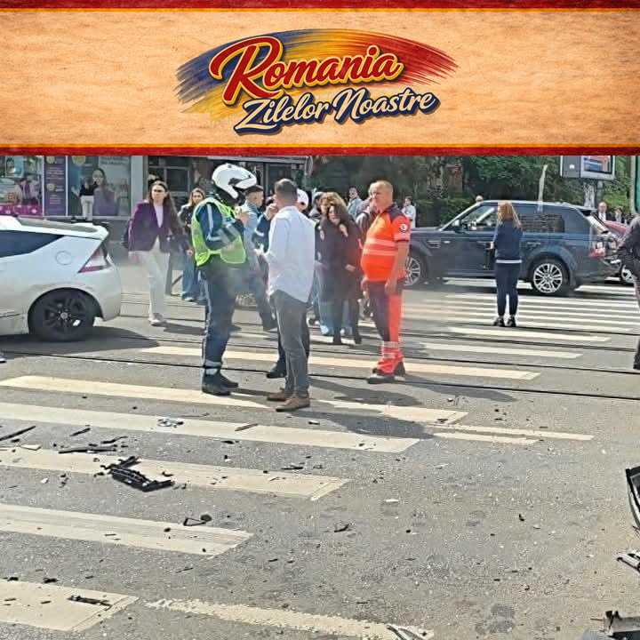Accident grav la Floreasca. O ambulanță și un autoturism s-au ciocnit pe Șoseaua Ștefan cel Mare